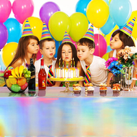 Nappes en plastique irisées personnalisées, housses de table laser pour fête de fille, mariage, discothèque, danse, anniversaire, fête de vacances, fête de sirène