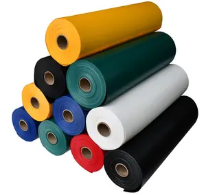 Waterproof Heavy Duty PVC Tarpaulin Coated Textiles Fabric Woven Plain Fireproof Plastic PVC Coated Tarp