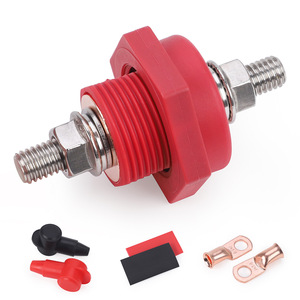 Cnspeed <b>Battery</b> <b>Terminal</b> Connector 3/8 In Red Black Copper Alloy Nylon Straight Through Charging Kit - Product Image 1