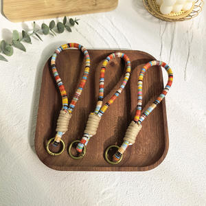 Cordón para Llaves Tejido a Mano, Estilo Bohemio Étnico, Colorido, con Anillo de Latón para Llaves y Bolsos, Hecho en China, para Todas las Estaciones - Product Image 6