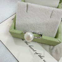 Pabrik ZHUJI Kedatangan Baru Harga Grosir Cincin Mutiara Air Tawar Bentuk Kancing Kelas AAA 8-9mm