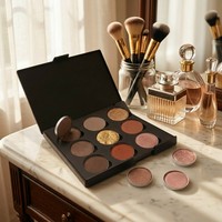 Palette de maquillage magnétique de marque privée personnalisée d'usine boîte de rangement de fard à paupières vide étui d'emballage cosmétique avec 12 casseroles en fer