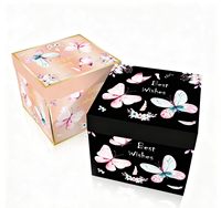 Nouvelles boîtes en carton personnalisées pour emballages surprise, boîtes à cadeaux DIY avec papillon, boîte à explosion avec papillon