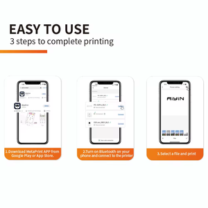 Imprimante thermique portable 300DPI Mini A4 Imprimante sans fil BT Applicable aux bureaux et aux étudiants Imprimante thermique portable - Product Image 4