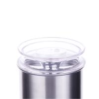 3 tailles différentes acceptables, pot de rangement empilable en acier inoxydable avec couvercle anti-poussière pour le stockage des aliments à la maison