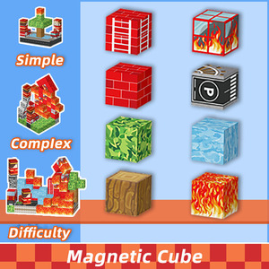 118-Teilige Magnetische Bausteine zum Bauen einer 3D-Feuerwache Konstruktionsset MINT-Spielzeug 1-Zoll Magnetwürfel Montessori Sensorikspielzeug - Product Image 5