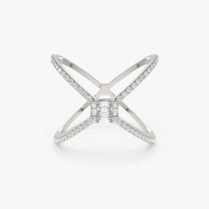 Anillo de Mujer de Lujo en Oro Rosa de 14k, Envío Inmediato, Diamante Baguette de 0.37 CT, Engaste Ilusión, Bañado en Rodio, Talla Personalizable - Product Image 2