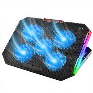 แผ่นรองระบายความร้อนสำหรับโน้ตบุ๊กแบบปรับได้ ไฟ RGB สำหรับเล่นเกมส์ รองรับแล็ปท็อปขนาดสูงสุด 17 นิ้ว มีสินค้าพร้อมส่ง - Product Image 1