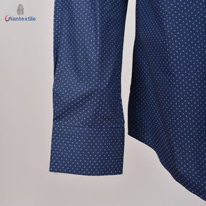 Camisa de <span class=keywords><strong>hombre</strong></span> de gama alta Estampado <span class=keywords><strong>normal</strong></span> Buen sellado Estampado de puntos azul oscuro Camisa de manga larga Gent para hombres - Product Image 4