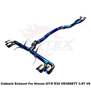 ระบบท่อไอเสียแบบตรง Vortex Blue Burnt Titanium ขนาด 102 มม. สำหรับ Nissan GT-R R35 VR38DETT 3.8T V6 ชุดแต่งเพิ่มสมรรถนะแบบติดตั้งได้โดยตรง - Product Image 5