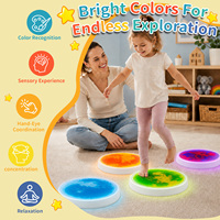 4 couleurs de dalles lumineuses à remplir de liquide, dalles sensorielles pour enfants, équipement de jeu d'équilibre pour l'intérieur, préscolaire, maternelle
