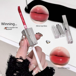 ลิปกลอสแบบสองหัว ยี่ห้อของเราเอง รุ่นขายดี เนื้อแมตต์ กลิตเตอร์ ฉ่ำวาว กันน้ำ ไม่เหนียวเหนอะหนะ วีแกน ป้องกันแสงแดด บำรุงริมฝีปาก - Product Image 6