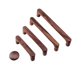 Juego de tiradores de madera para gabinetes, perillas redondas de diseño moderno, hechas a mano, ligeras, duraderas, para decoración de muebles de cocina de interior, montaje en puerta - Product Image 1