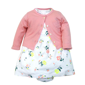 Set neonato all'ingrosso vestito da neonata + cappotto 2 pezzi Set di abbigliamento per bambini cardigan girl dress abbigliamento per bambini - Product Image 1