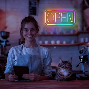 Enseigne néon LED ouverte, étanche IP65, en acrylique, pour la décoration de festivals, magasins, bars, cafés, entreprises et salons de coiffure - Product Image 5