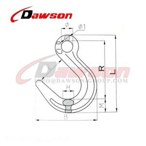 <span class=keywords><strong>DS116</strong></span> G80 WLL 1,12-15T Gancho de fundición de ojo de acero de aleación forjado con plano en el ojo - Product Image 2