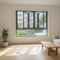 Fenêtres pliantes modernes en alliage d'aluminium à double vitrage, persiennes horizontales, rideau, moustiquaire en acier inoxydable, insonorisées, pour extérieur