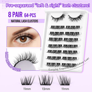 Pestañas naturales D Curl Russian Strip Lashes 6d Pestañas postizas 14 pares de pestañas postizas rizadas Multipack Pestañas D Curl - Product Image 2