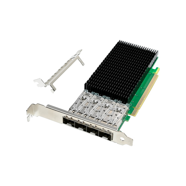 Intel E810 Internal PCIe X16 25GbE Network Adapter with Quad-25G SFP28 Stock Wired Internet Card for AI Servers