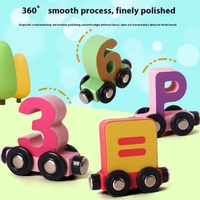 Blocs de construction en bois colorés petit Train assembler jouet avec lettres chiffres Train illumination blocs géants en bois Durable
