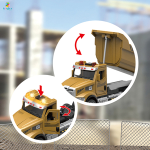 Xe tải hợp kim Bulldozer của Mỹ có đèn & nhạc, Đồ chơi xe tự đổ tự kéo lại Đồ chơi cho bé trai Quà tặng - Product Image 4