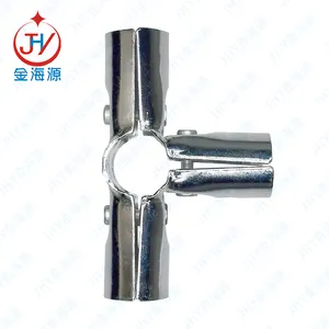 Hight Quality Four-Pipe Cross Metal Joint Set Lean Tube Connector Fitting Pipe Fittings HJ-3 For Pipe Connector System