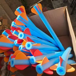 OEM Pabrik Mainan Edukasi Anak-anak Luar Ruangan Mainan Peluncur Roket Tekanan Udara Pedal Mainan Model Roket Duel Busa Muncul
