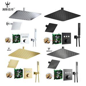 DipsiXidi Concealed Shower Set Rectangle Stainless Steel Head Wall Mounted All <b>Copper</b> Valve Modern Bathroom - Product Image 1