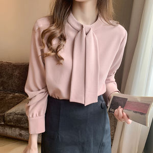 Primavera Stand Collar Blusa De Gasa <span class=keywords><strong>Camisa</strong></span> Mujeres Tops Blusas De Manga Larga <span class=keywords><strong>Mujer</strong></span> De Moda Camisas <span class=keywords><strong>Estilo</strong></span> Japonés 8033 # - Product Image 4