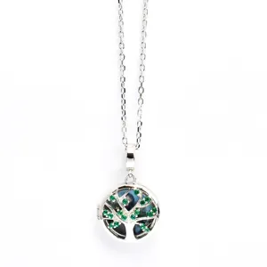 Trendy style family tree necklace jewelry pendants bulk 925 silver women locket necklace