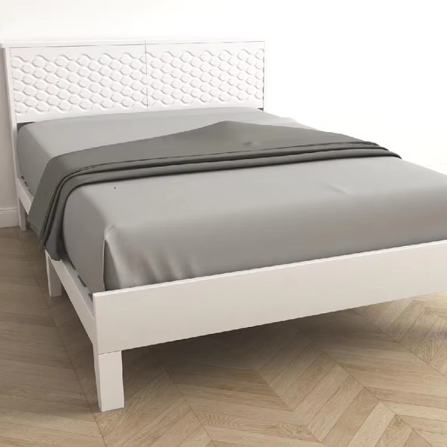 Modern Solid Wooden Bed Frame  Simple Designs Bed for Bedroom  W160cm*D215cm*H104cm
