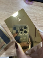 Haute qualité ISO modèle cartes de visite prix usine miroir or métal carte puce fente NFC Interface de Communication 13.56MHz