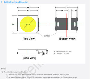 Diode LED <span class=keywords><strong>SMD</strong></span> 2835 9V 1W Ronde <span class=keywords><strong>LES</strong></span> LM283B+ SP 4000K CRI80 SPMWHR229AQ5SGTMSP - Product Image 2
