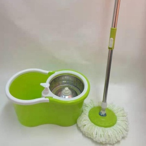 Juego de Cubo de Fregado Giratorio 360° de Alta Resistencia con Mango de Acero Inoxidable, Uso en Seco y Húmedo, 2 Cabezales de Fregado - Product Image 4