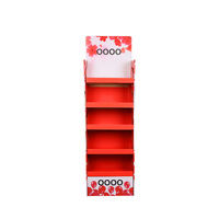 Présentoir en carton élastique pour magasin en papier, présentoir pop avec pied au sol, 20 pièces