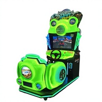 Machine de jeu d'arcade de course automobile pour enfants à monnayeur, écran 22 pouces, son réaliste, 3 joueurs, version anglaise, pour parc d'attractions intérieur