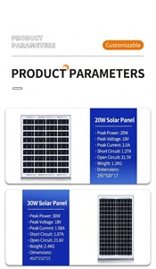 แผงโซลาร์เซลล์แบบโมโนคริสตัลไลน์ 30W 50W 100W 150W 200W 300W 550W ขายส่งโมดูล PV สำหรับโครงการโซลาร์เซลล์แบบออฟกริด จัดหาจำนวนมาก - Product Image 2