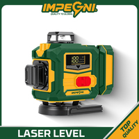 Niveau laser industriel vert, portée de 25 m, auto-nivelant à 360°, écran numérique, télécommande, alimenté par batterie