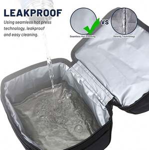 Free Sample <b>Adult</b> <b>Lunch</b> Box Insulated <b>Lunch</b> <b>Bag</b> Large Cooler Tote <b>Bag</b> for Men, Women, Double Deck Cooler(Black Large) - Product Image 4