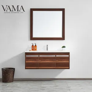 VAMA工厂48英寸廉价亚克力一体式盆柜木制浴室家具767048