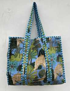 Bolso Tote Acolchado de Algodón, Hecho a Mano, con Estampado Tradicional Indio, para Viajes, Compras, Bolso de Hombro - Product Image 6