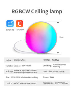 WiFi חכם תקרת אור 24W רב צבע תקרת חדר שינה סלון נשלט על ידי טלפון חכם tuya <span class=keywords><strong>LED</strong></span> הנורה - Product Image 4