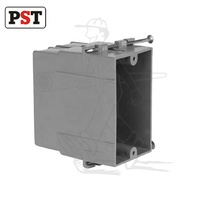 Boîtier électrique 1 poste en PVC avec clous intégrés, non métallique, IP54, gris, pour usage extérieur