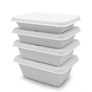 Vaisselle jetable personnalisée en canne à sucre, boîte à salade carrée biodégradable, boîtes à lunch en pulpe de papier, contenants à emporter pour pique-nique, bento - Product Image 2