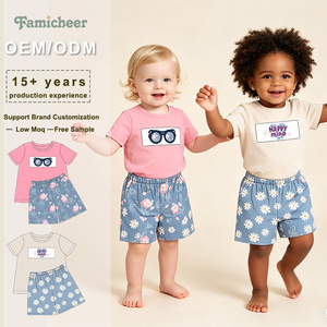 Ensemble de vêtements pour enfants brodés sur mesure, ensemble de survêtement pour enfants, manches courtes, ensemble de survêtement pour tout-petits - Product Image 1