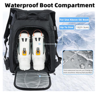 Sac à dos de voyage pour bottes de ski imperméable et personnalisable de 50 à 70 L, pouvant contenir un casque, un snowboard, une combinaison de ski et d'autres accessoires