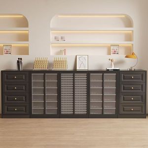 <b>Black</b> Nail Art Display Cabinet Nail <b>Polish</b> Glue Storage Cabinet Multi-layer Floor Standing Cabinet - Product Image 1