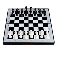 Jeu d'échecs magnétique portable pour enfants du primaire, plateau pliable haut de gamme en PVC avec ventouses magnétiques, design carré