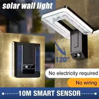 Lampe solaire LED pliable pour l'extérieur, lampe murale étanche, projecteurs, capteur de mouvement, 3 modes, éclairage de rue, décoration de jardin