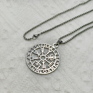 Nouveau Design Minimaliste Viking Boussole Collier Hypoallergénique En Acier Inoxydable Étanche Or Veg <span class=keywords><strong>Visir</strong></span> Pendentif Collier Bijoux - Product Image 4